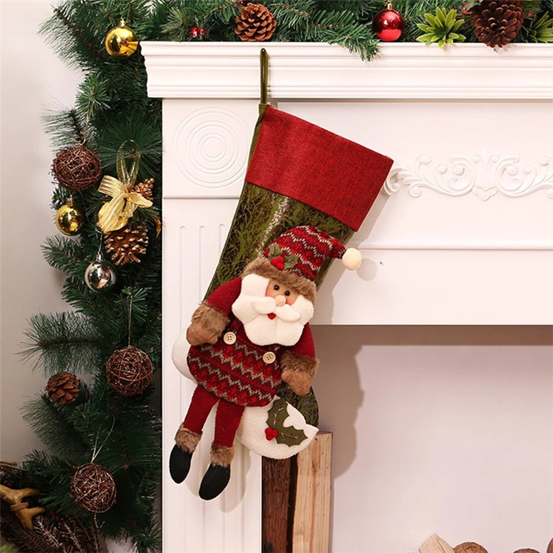 Рождественские сапоги Санта Клаус рождественские чулки adornos de navidad Санта-Клаус мешок конфет подарок Рождественская елка висячие украшения