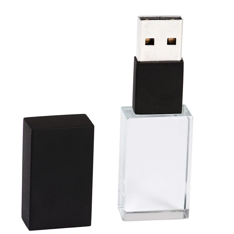 Розовый золотой кристалл золотой USB флэш-накопитель 2,0 с коробкой usb memory stick pen drive Пользовательский логотип(более 10 штук бесплатный логотип) U диск - Цвет: Black