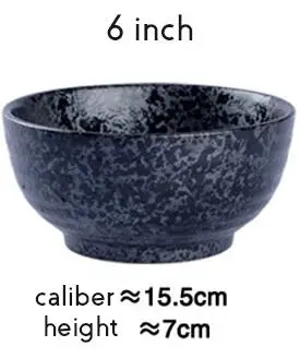 6 inch 5,25 дюймов/6 дюймов/6,75 дюймов японский стиль снежинка черный Глазурованный фарфор чаша для риса, супа, лапши, зерновых, салата, десерта - Цвет: 6 inch
