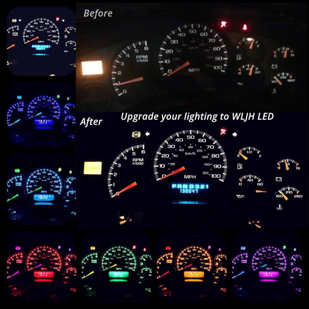 Wljh 8x Dash Lights Instrument Cluster 