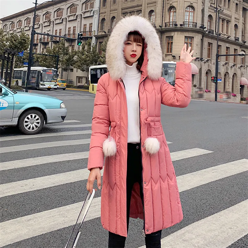

Winter Women Parkas Thickening Warm Cotton Jacket 2019 New Hooded With Fur Collar Coats Large Size M-3XL Female Overcoat DT0395