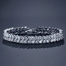 Новая мода Роскошный лист циркониевый в виде льда ювелирные изделия медный материал браслеты и браслеты для женщин Элегантность свадебный подарок