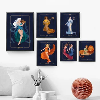 

Twelve constellations Nursery Art Canvas Art Poster Home Wall Decor (No Frame)