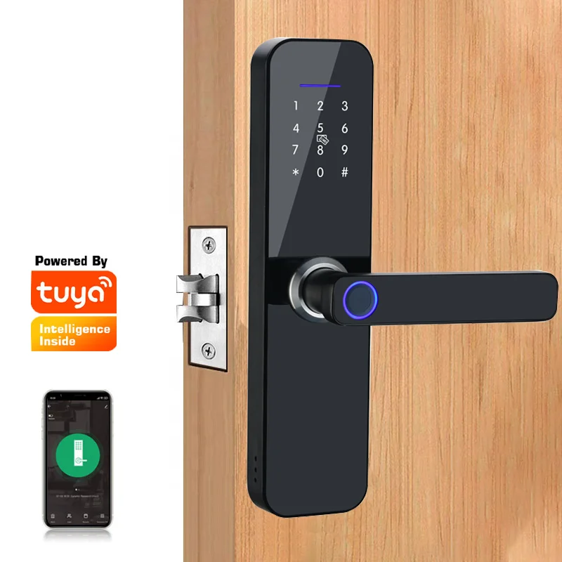 bluetooth door lock Waterproof Tuya Biometric Fingerprint Lock Home Security Intelligent Smart Lock With WiFi APP Password RFID Door Lock best smart door lock