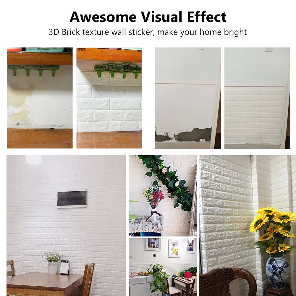 3d Effect Wall Sticker Bricks Design deep cool