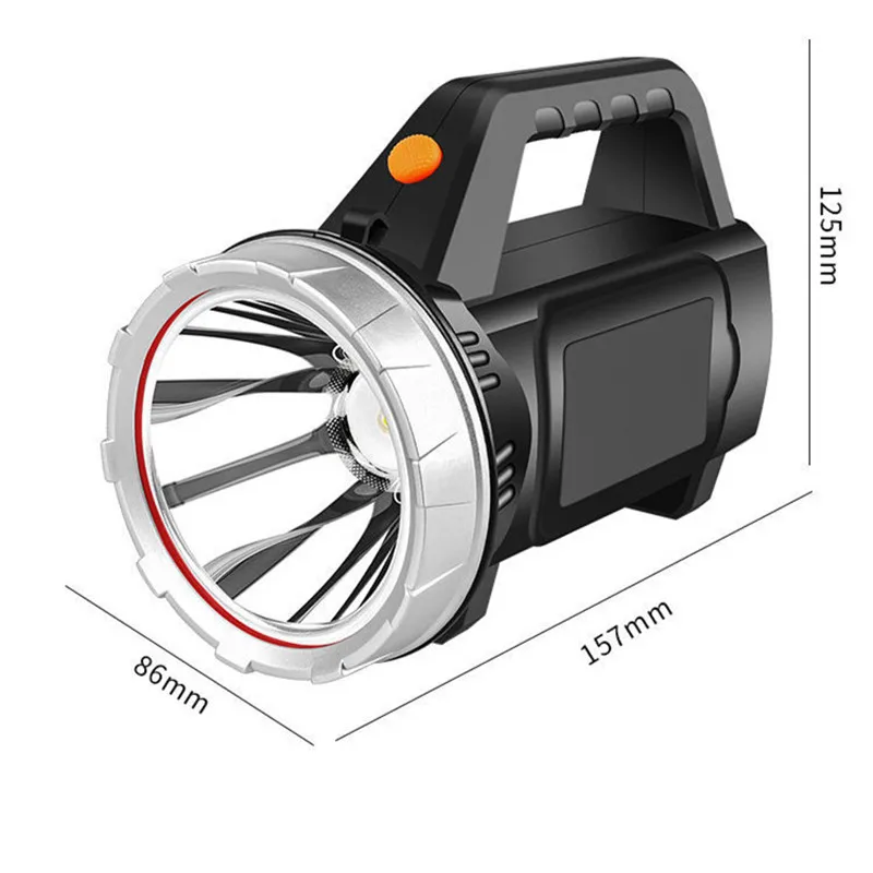 Handheld Searchlight LED Outdoor Lighting Camping Portable Lamp Strong Light Long-shot Rechargeable Built-in Battery Flashlights | Лампы и