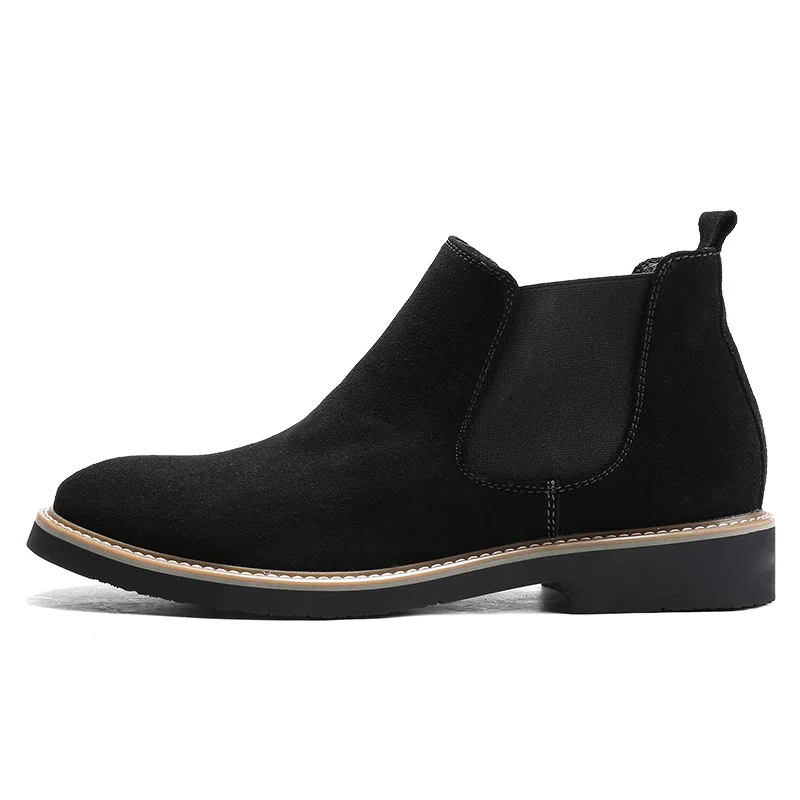 2020 Casual shoes man Spring New Fashion Casual Men Ankle Chelsea Boots Male Shoes Cow Suede Leather Slip On Motorcycle Man Boot