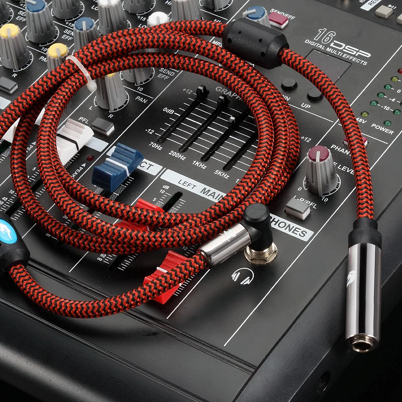 Кабель для гитары Hifi угловой моно 6 35 мм штекер гнездо миксера консоли микрофона