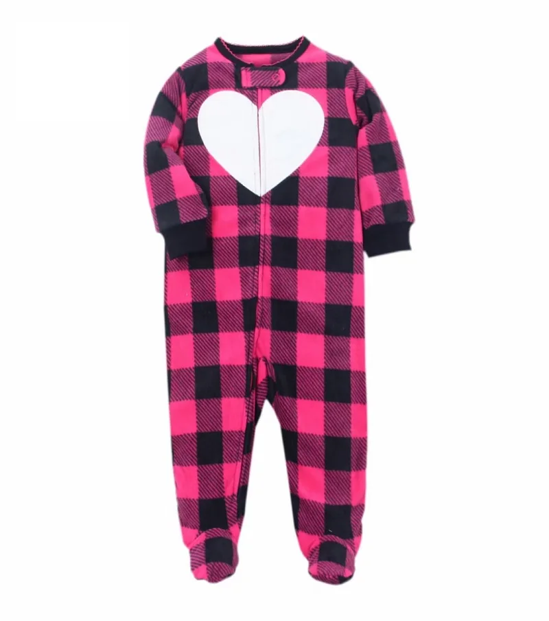 New Born Baby Clothes 2021 Newborn Boy Girl Long Sleeve Jumpsuit Fleece Zipper Unisex Babies Sleep Costume 3-12M plaid winter