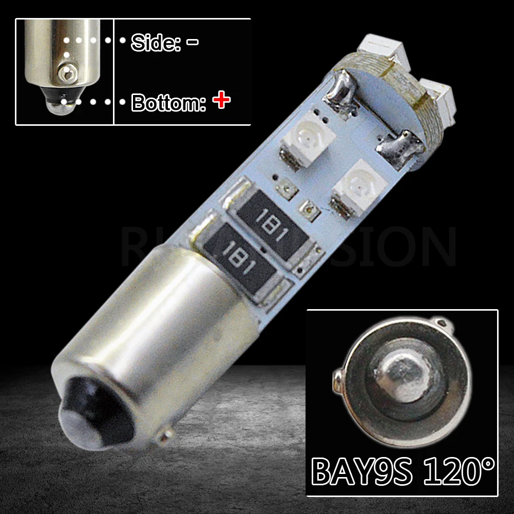 10 шт. H21W BAY9S BA9S T4W BAX9S H6W 2835 8SMD светодиодный автоматический обратный светильник поворота угловая лампочка Canbus лампа желтого цвета 12V автомобильный Стайлинг - Испускаемый цвет: BAY9S H21W