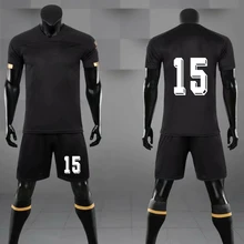 Футбольные трусы для мальчиков Survete, Мужская футболка, Футбольная форменная одежда, комплект, дышащий детский черный тренировочный костюм, спортивные комплекты на заказ