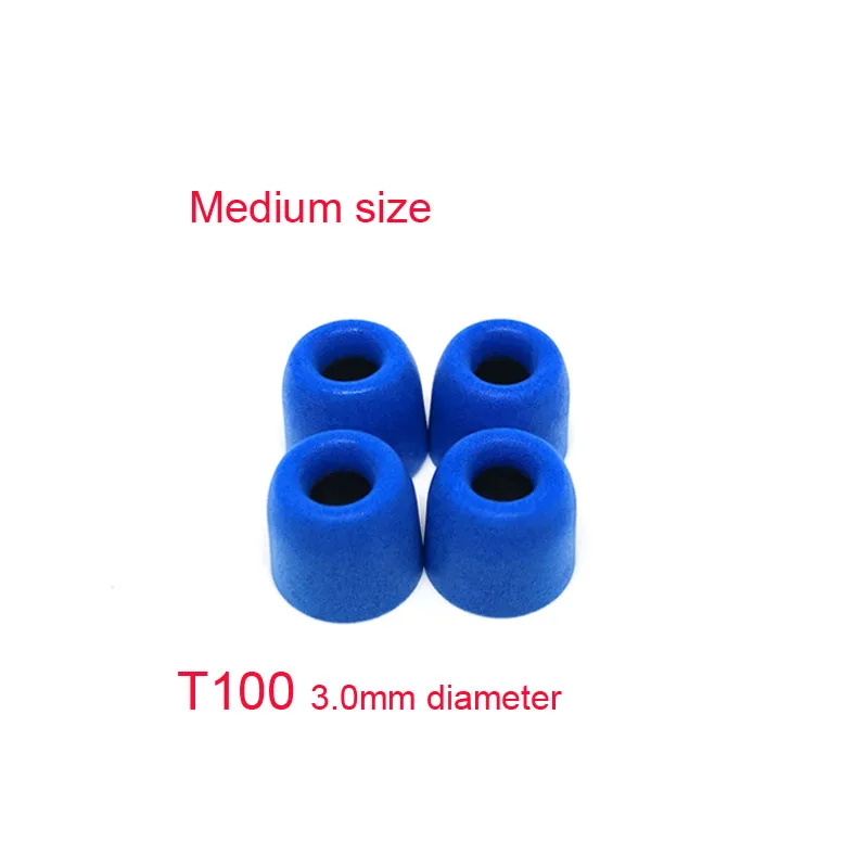 T100 M blue 4pcs ANJIRUI T100 3,0 мм калибра амбушюры пены памяти ушные наконечники пена для гарнитуры губка T100(L M S) амбушюры для Shure se112 SE210 se215 - Цвет: T100 M blue 4pcs
