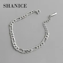 SHANICE INS корейский S925 Серебряный браслет холодная ветровая ниша простая цепочка женский браслет индивидуальная универсальная серебряная цепочка