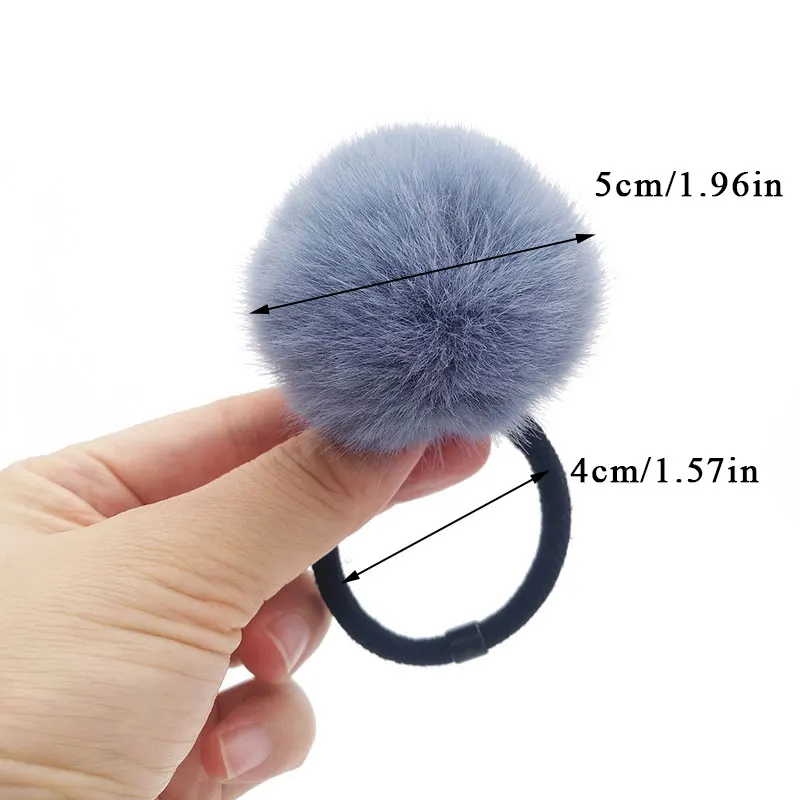 wide headbands for women New Women Soft Furry Scrunchies Girls Pompom Elastic Hair Rubber Band Hair Accessories Hair ties Gum Rope Cute Ponytail Holder vintage hair clips