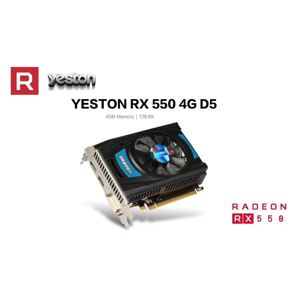 Видеокарта Yeston Radeon RX550 4 ГБ GDDR5 PCI Express 3 0 DirectX12 игровая видеокарта внешняя для
