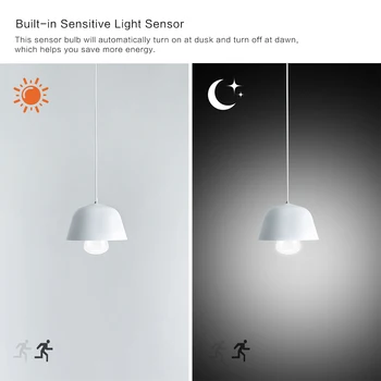 

2 Pcs LED Lamp AC85-265V Night Sensor Hallway Home Emergency Lighting Ampoule Up To 50000 Hours Lifespan