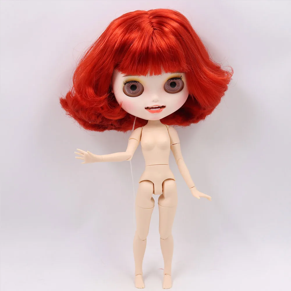 Ледяной обнаженный Blyth кукла No. BL1248 красные волосы резные губы открытый рот матовая индивидуальные лица сустава тела 1/6 bjd - Цвет: like the picture