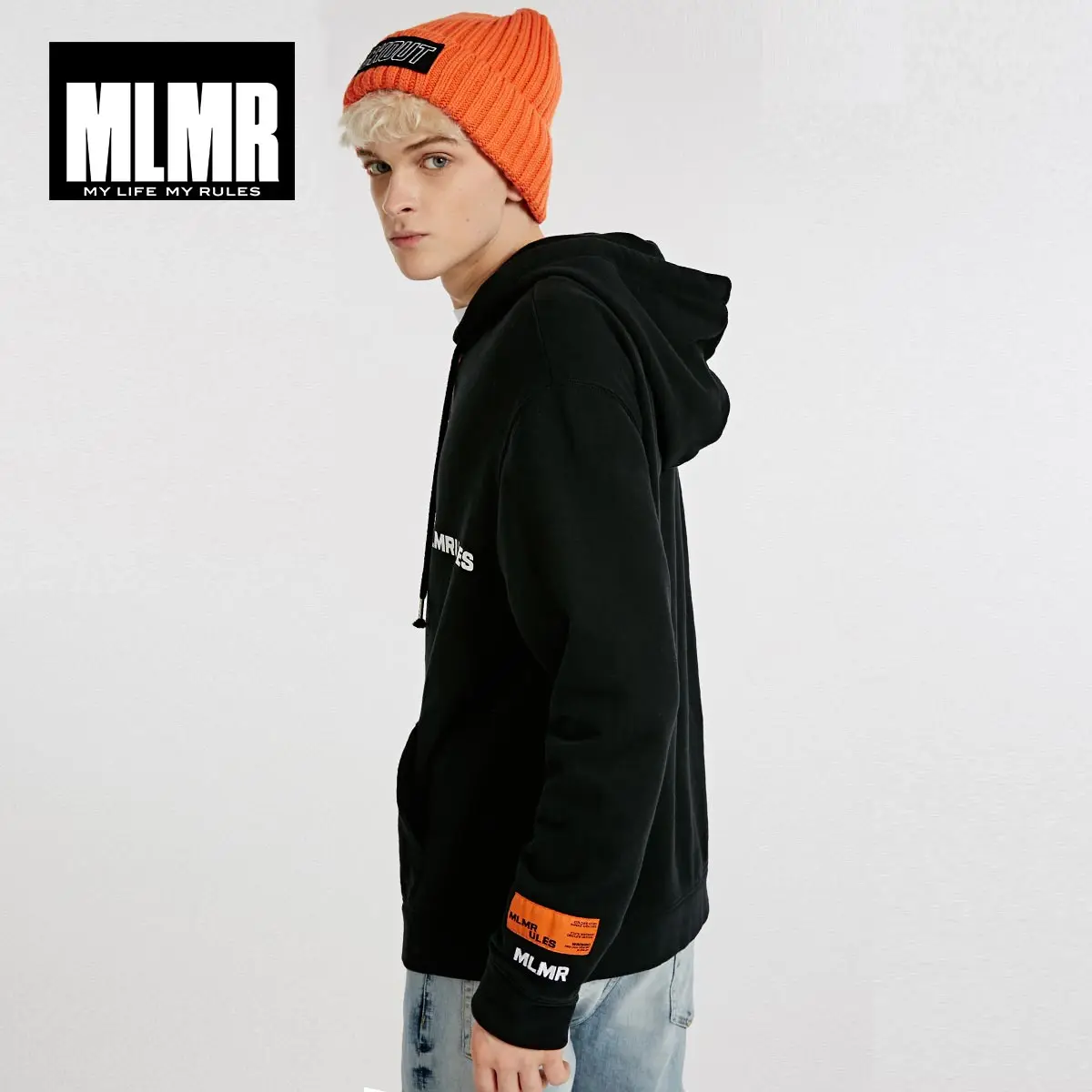 MLMR Мужские буквы с капюшоном с длинным рукавом на молнии трикотажные куртки мужская | 218333536