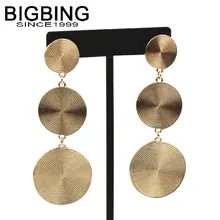 V262 BIGBING модное ювелирное 3 золотой круглый длинные серьги-гвоздики серьгы, модные серьги, набор, Модные женские ювелирные изделия хорошего качества