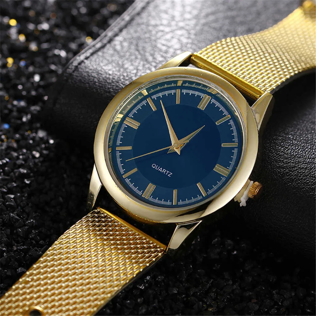 Top Brand Luxury Quartz Wristwatches Watch For Men Business Casual Stainless Steel Mesh Belt Watch Simple Dial Quartz Watch