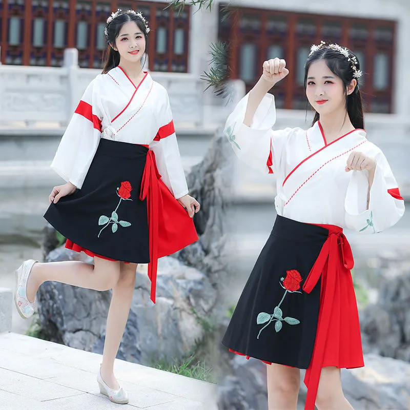 

Hanfu Для женщин древних Стиль китайские традиционные костюмы вышитые фестиваль для выступлений на сцене; Народного танца DressHan династии наряд