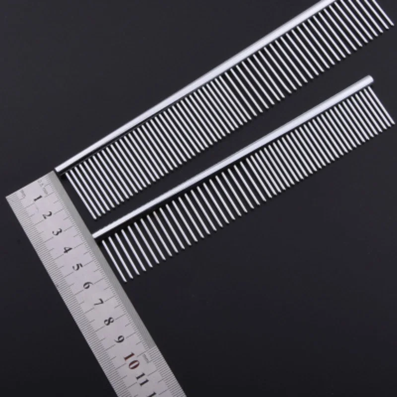 Pet Dog Comb Compact Dual use Stainless Steel Striped Dog Silver Beauty Comb for Long haired 1 Pet Dog Comb Compact Dual use Stainless Steel Striped Dog Silver Beauty Comb for Long haired 5