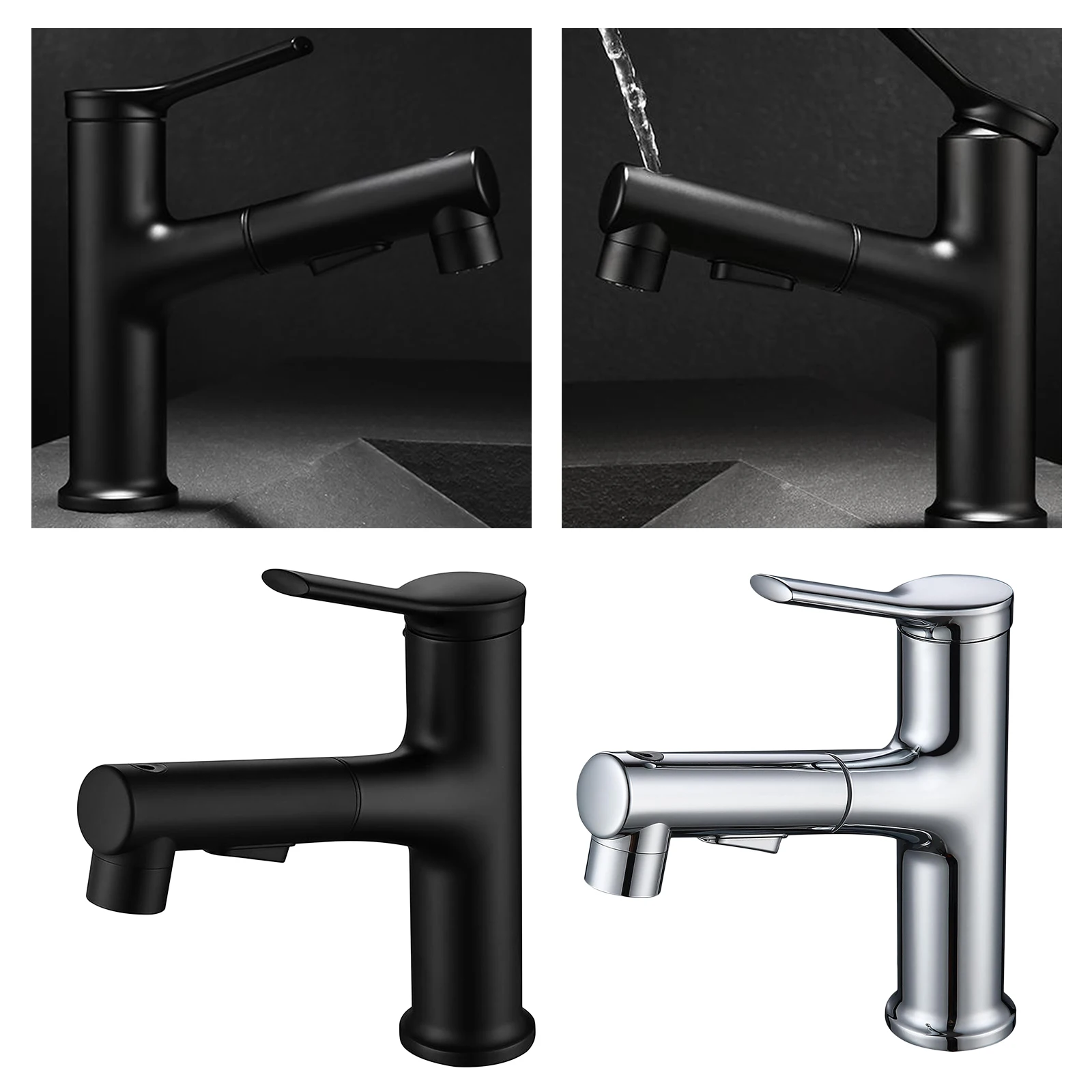 

Faucet Bathroom Basin Sink Pull Out Mixer Tap Vanity Faucet New