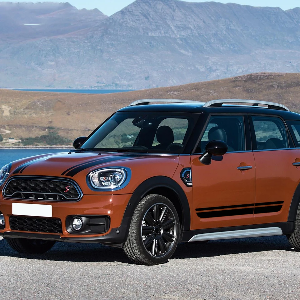 Kit Adesivi Decorativi Per Mini Countryman – Strisce Laterali, Cappuccio E Posteriore, Nero, Facili Da Applicare - 3