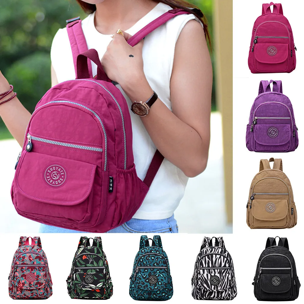 Mochila De moda 2020 para mujer, mochila de gran capacidad a la moda para hombre, mochila de nailon impermeable para viaje, mochila escolar de Color sólido