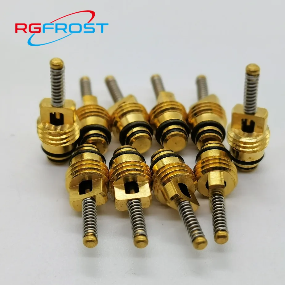 50pcs R12 R134a Refrigeration Tire Valve Stem Copper Cores M8*1 NBR Automotive Air-Conditioning Valve Core/Needle For Buick