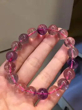 

11mm Natural Super Seven Colorful Rutilated Quartz Lepidocrocite Crystal Melody Stone Clear Beads Bracelet AAAAA Certificate