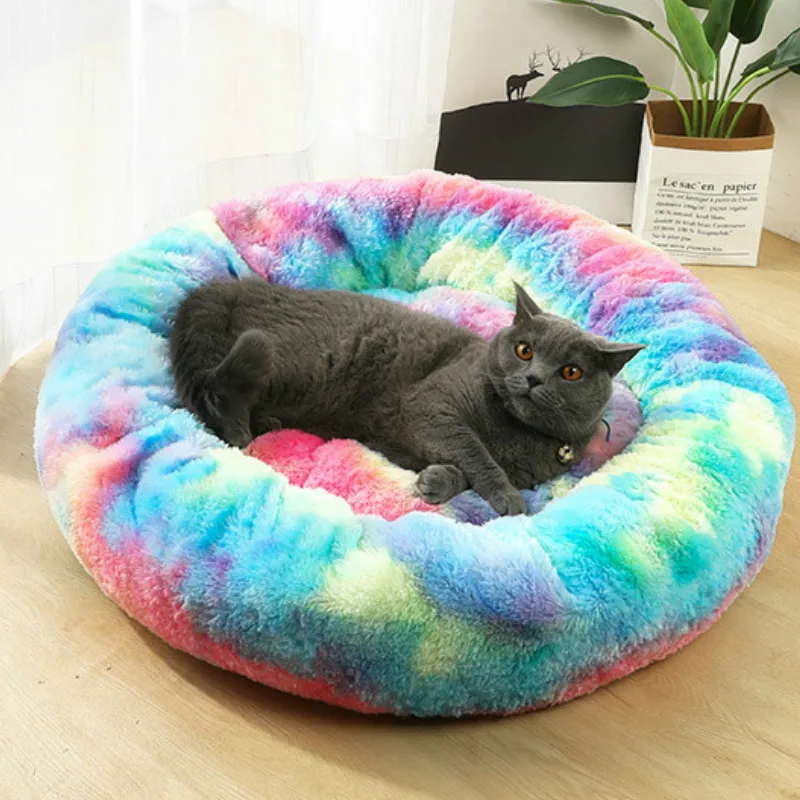 Deep Sleep Dog Beds for Large Medium Small Dogs Puppy Cat Winter Warm Plush Bed Cushion Colorful Washable Pet Mats