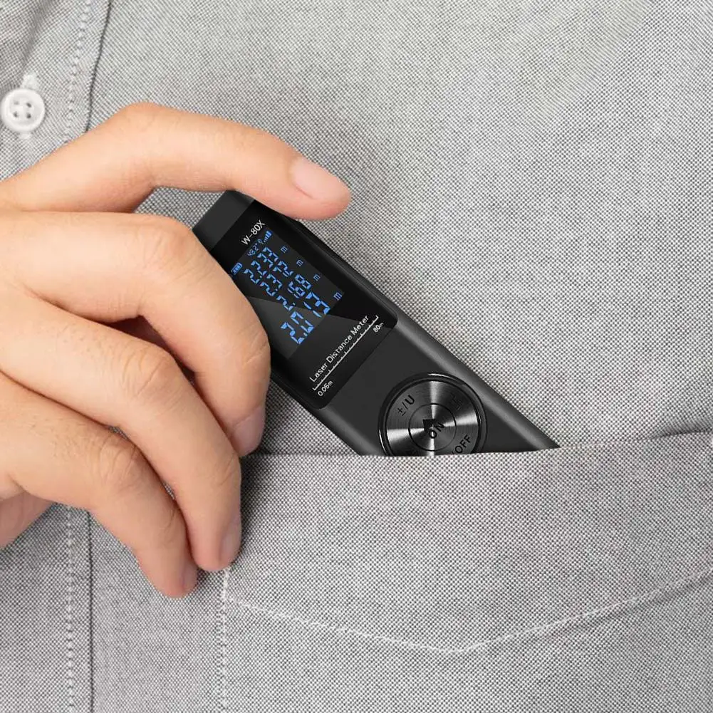 Мини Инфракрасные измерительные инструменты USB Перезаряжаемый цифровой инфракрасный дальномер с ЖК-дисплеем с подсветкой