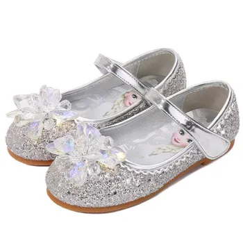 

New Girls Shoes Fashion Kids Sequin Princess Shoes Butterfly Wing Party Wedding Girls Dance Shoe pink blue silver