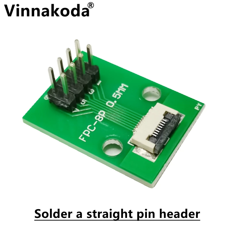 2PCS FFC/FPC adapter board 0.5MM-8P to 2.54MM welded 0.5MM-8P flip-top connector Welded straight and bent pin headers
