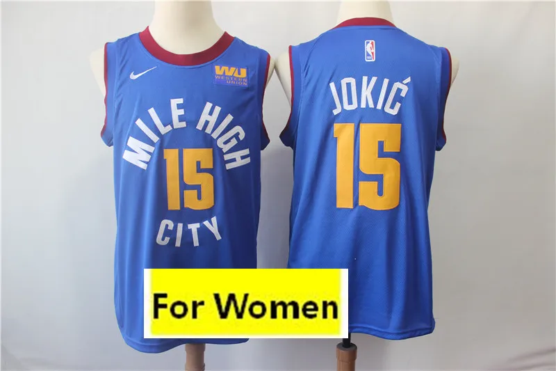 4 Женский бейсбольный мяч Денвер Аллен Айверсон#15 Nikola Jokic#27 Jamal Murray майки - Цвет: 4