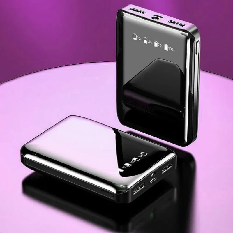 10000 мАч mi ni power Bank Dual USB для Xiao iPhone 6 7 8 X быстрое зарядное устройство с двумя портами