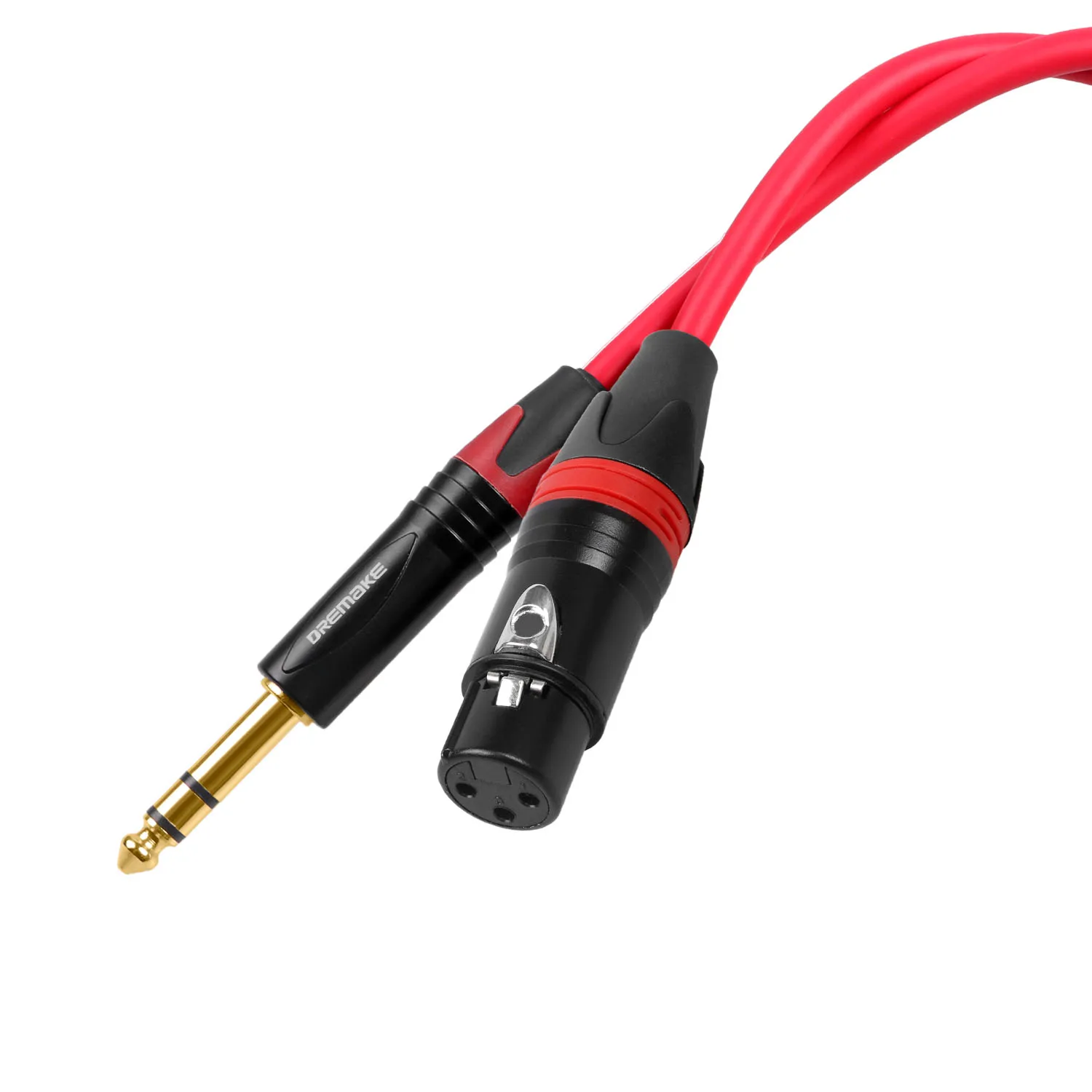 DREMAKE Mic Cable Wire XLR Cable Audio Cable Cannon Cable Jack 6.5mm 1/4 Inch Male to XLR Female Cord for Pro Audio Amplifier