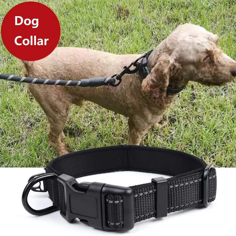 

New Adjustable Luminous Dog Collar Reflective Nylon Pet Collar High Quality Pet Supplies Suitable For Various Types Of Dogs