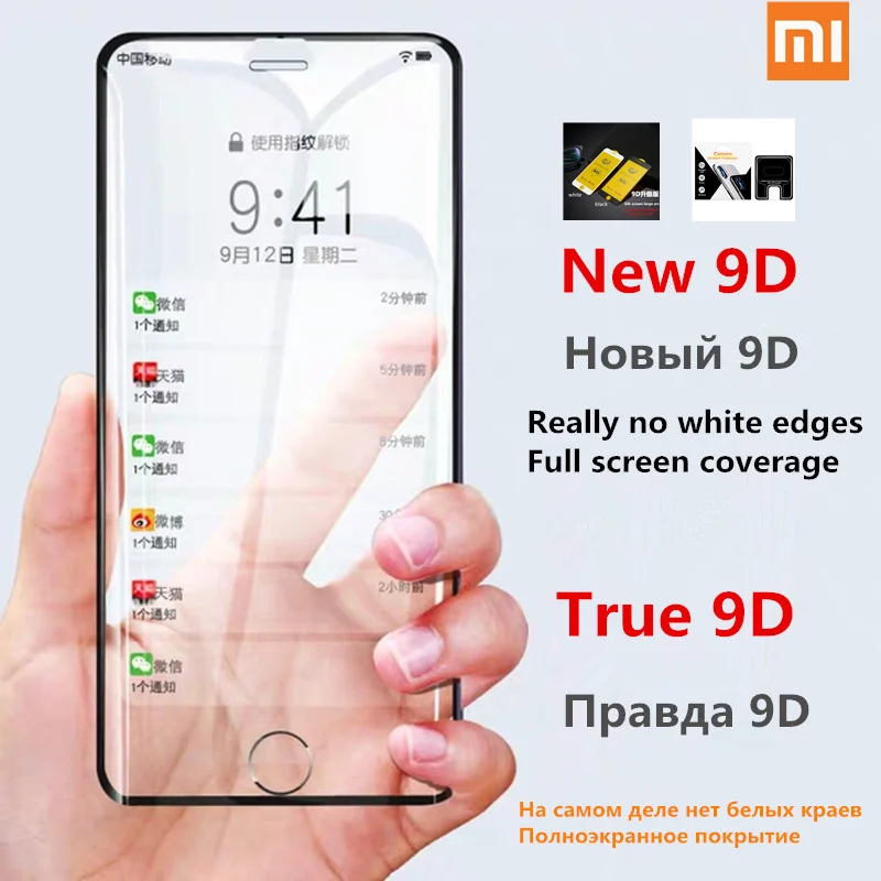 

2 in 1 Full Cover 9D Tempered Glass For Xiaomi 8 Lite 8se 8 Pro Redmi 8 8A 8T Note 8T 8 Pro 8 Protective Screen Protector Film