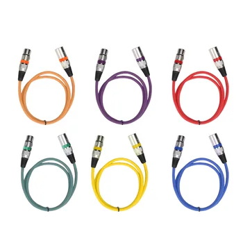 

Six Colors Set 1M PVC Thick Zinc Alloy Plug Copper Plated Silver Pins XLR Connecting Wire​ Stage Audio Device