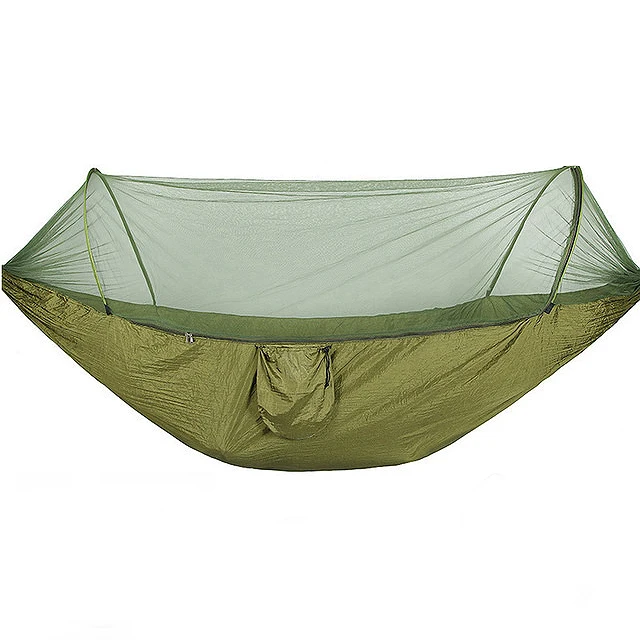 

Portable Outdoor Camping Hammock With Mosquito Net Parachute Fabric Hammocks Beds Hanging Swing Sleeping Bed Tree Tent