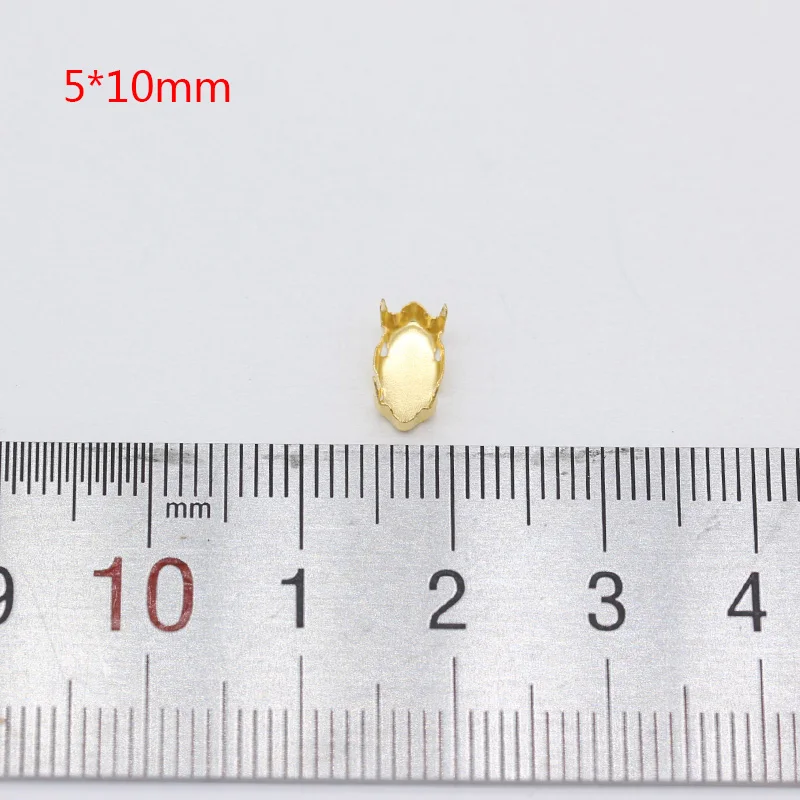 5x10mm navette 30p круглый/груша/Овальный/прямоугольник/треугольник/квадрат/navette кабошон Драгоценности золотые пустые когти установка для Швейные Кристаллы Стразы - Цвет: 5x10mm navette