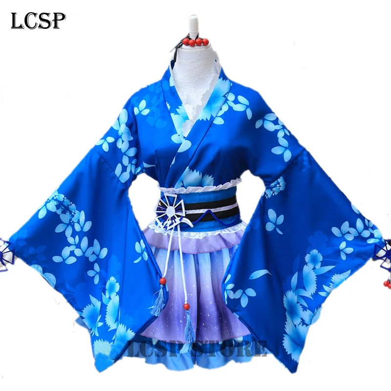LCSP LoveLive! Эли аясе Элли юката Awaken японский костюм для косплея Аниме Любовь live кимоно Униформа полный комплект одежды