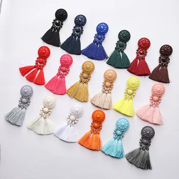

JOUVAL Tassel Earrings Female Statement Jewelry For Women Fashion Brand Bohemia Big Long Drop Dangle Fringe Earrings Vintage