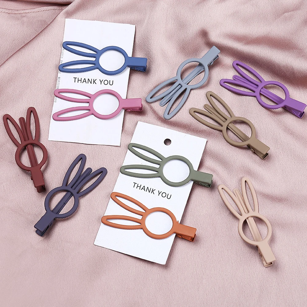 

1PC Girl Cute Rabbit Hair Clips Hair Styling Matte Scrub Snap Clip Pin for Children Women Kids Hairpins Metal Hair Accessories