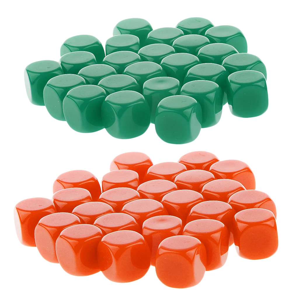 50pcs Opaque Blank Dice D6 Replacement Dices for D&D RPG MTG Party Board Game Casino Supplies