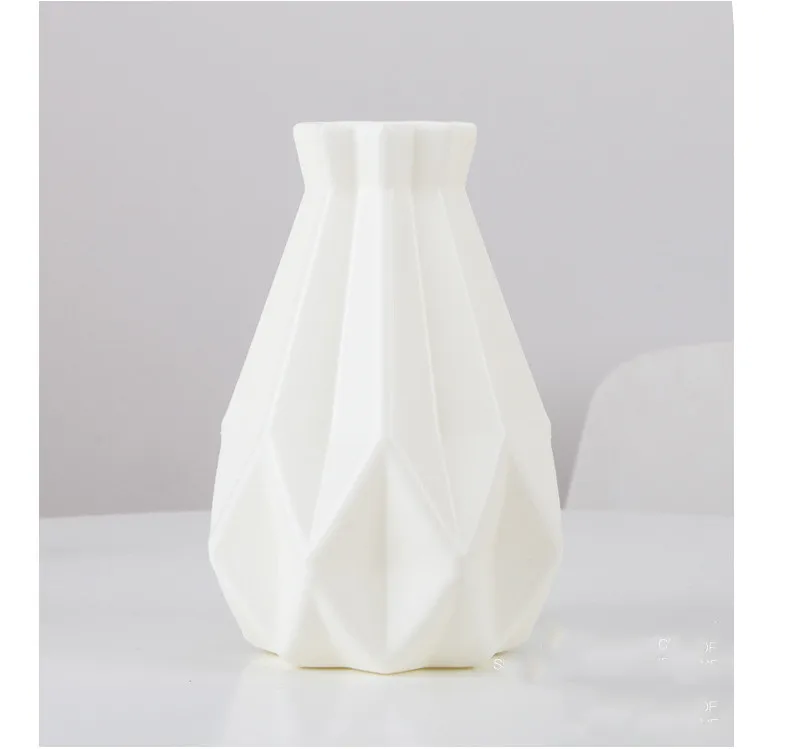 Оригами пластиковая ваза белая имитация керамического цветочного горшка Цветочная корзина Цветочная ваза для украшения интерьера скандинавские украшения - Цвет: 3505-White