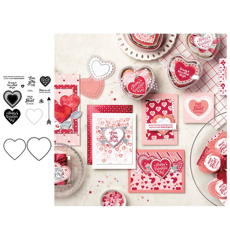 

LOVE HEART Metal Cutting Dies and Stamps for DIY Scrapbooking Photo Card Making Decor Supplies Embossing Dies Template