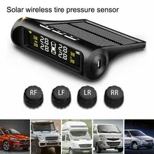 Перезаряжаемая Солнечная автомобильная система контроля давления TPMS HD lcd Цифровая Сигнализация, беспроводной 4 внешних датчика